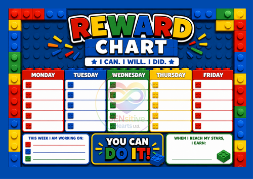 Blocks Reward Charts | Laminated A4 | SENsitive Hearts Ltd