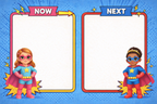 Super Girl Now And Next Board | Laminated A4 | SENsitive Hearts Ltd