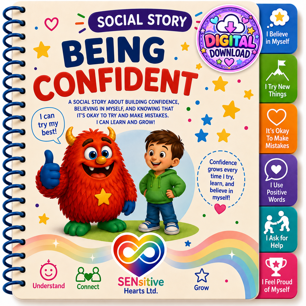Being Confident Social Story | Digital Download |SENsitive Hearts Ltd