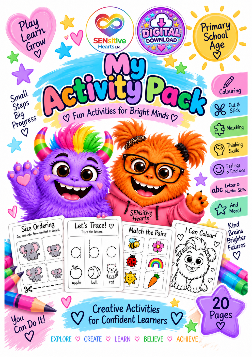 Ember Colouring Book | Digital Download | SENsitive Hearts Ltd