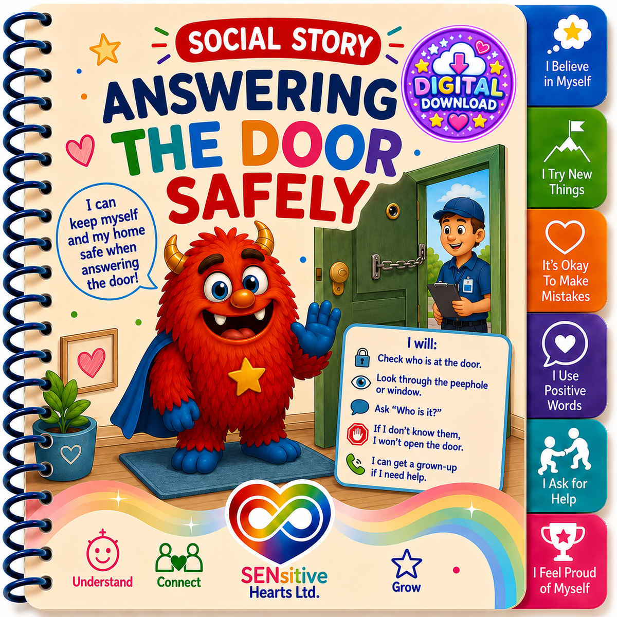 Answering The Door Safely Social Story | Digital Download | SENsitive Hearts Ltd