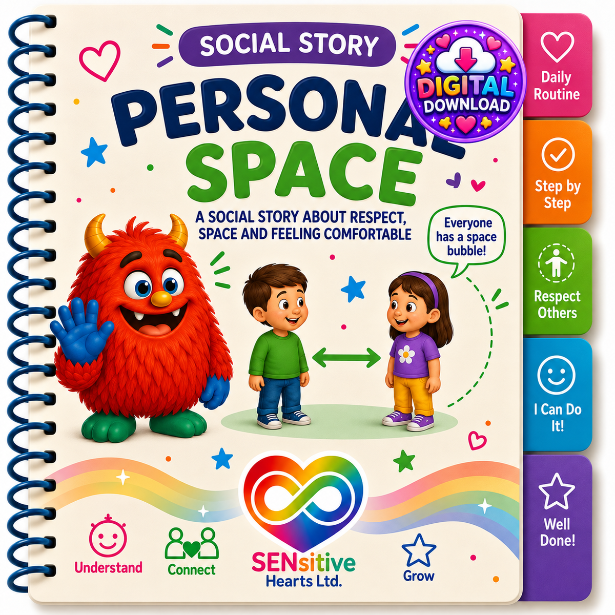 Personal Space Social Story | Digital Download| SENsitive Hearts Ltd