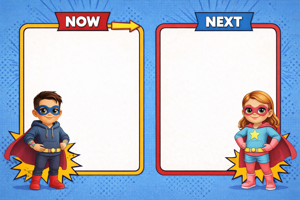 Mixed Superhero Now And Next Board | Digital Download | SENsitive Hearts Ltd