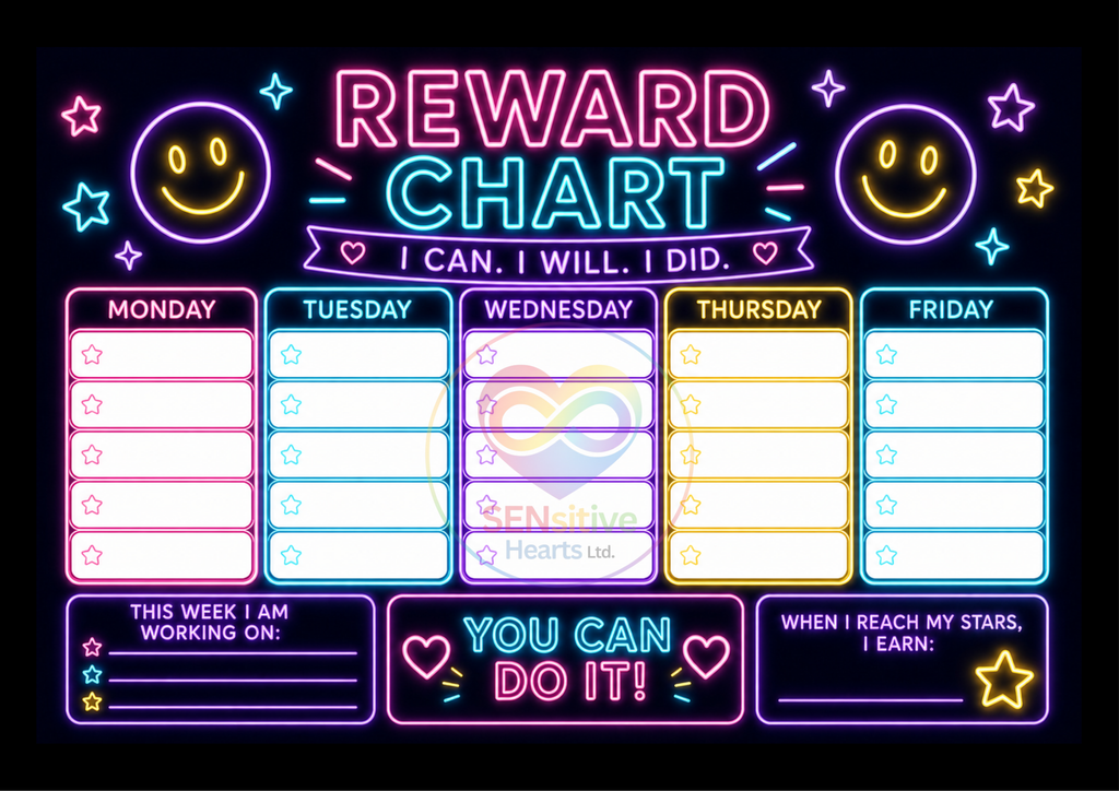 Neon Reward Chart | Digital Download | SENsitive Hearts Ltd