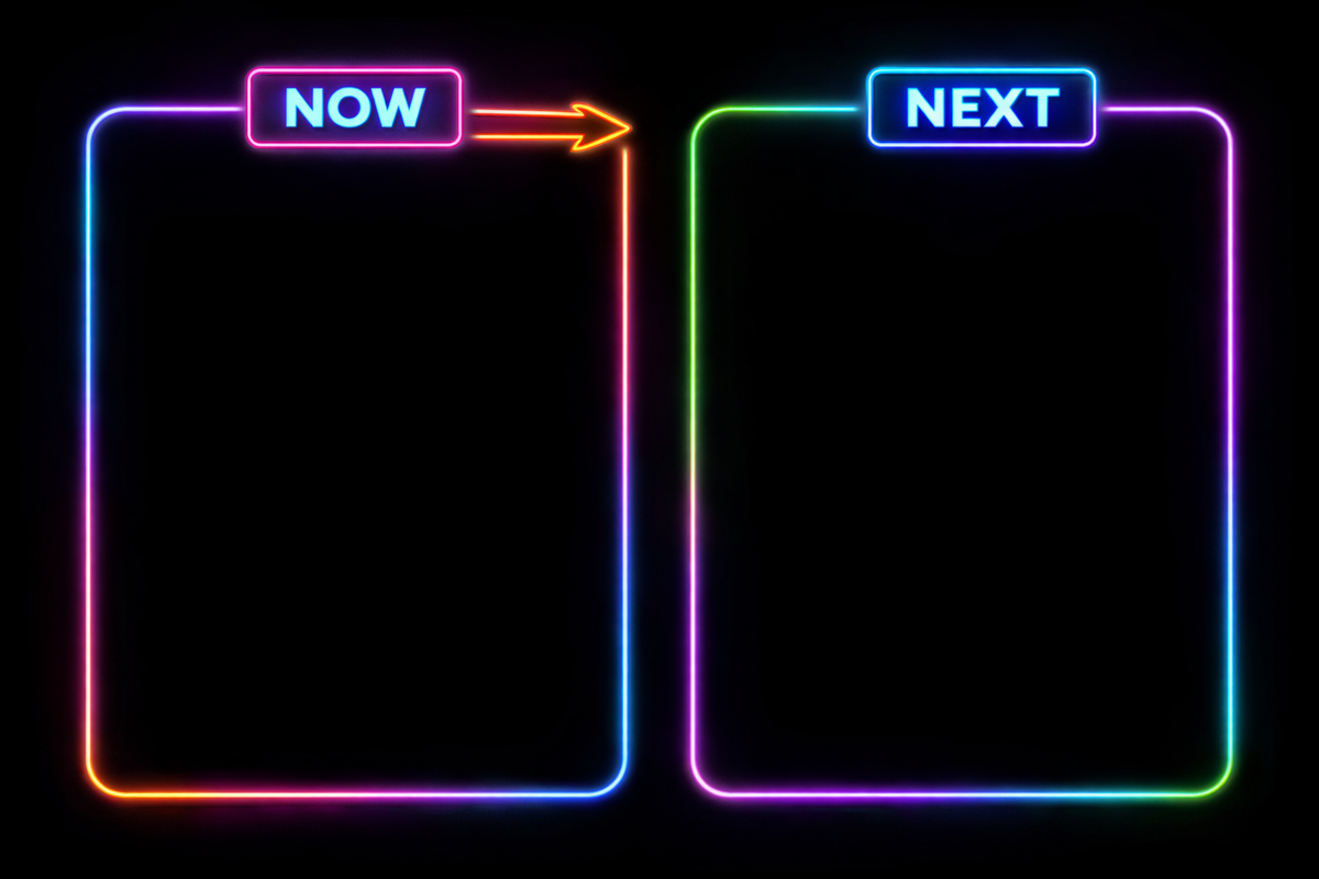 Neon 1 Now And Next Board | Laminated A4 | SENsitive Hearts Ltd