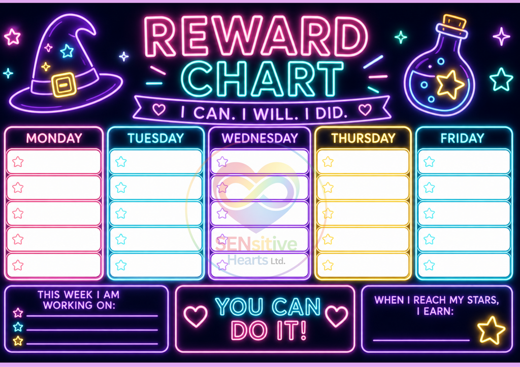 Neon Potions Reward Chart | Digital Download | SENsitive Hearts Ltd