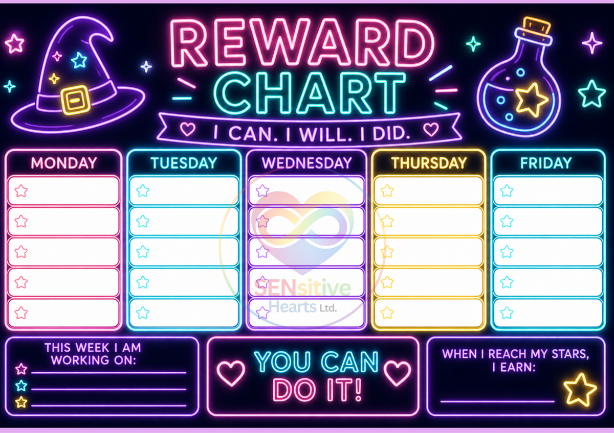 Neon Potions Reward Chart | Digital Download | SENsitive Hearts Ltd