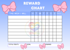 Pink Bows Reward Chart | Digital Download | SENsitive Hearts Ltd