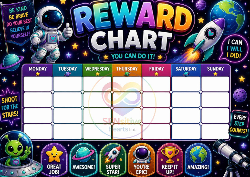 Space 2 Reward Chart | Digital Download | SENsitive Hearts