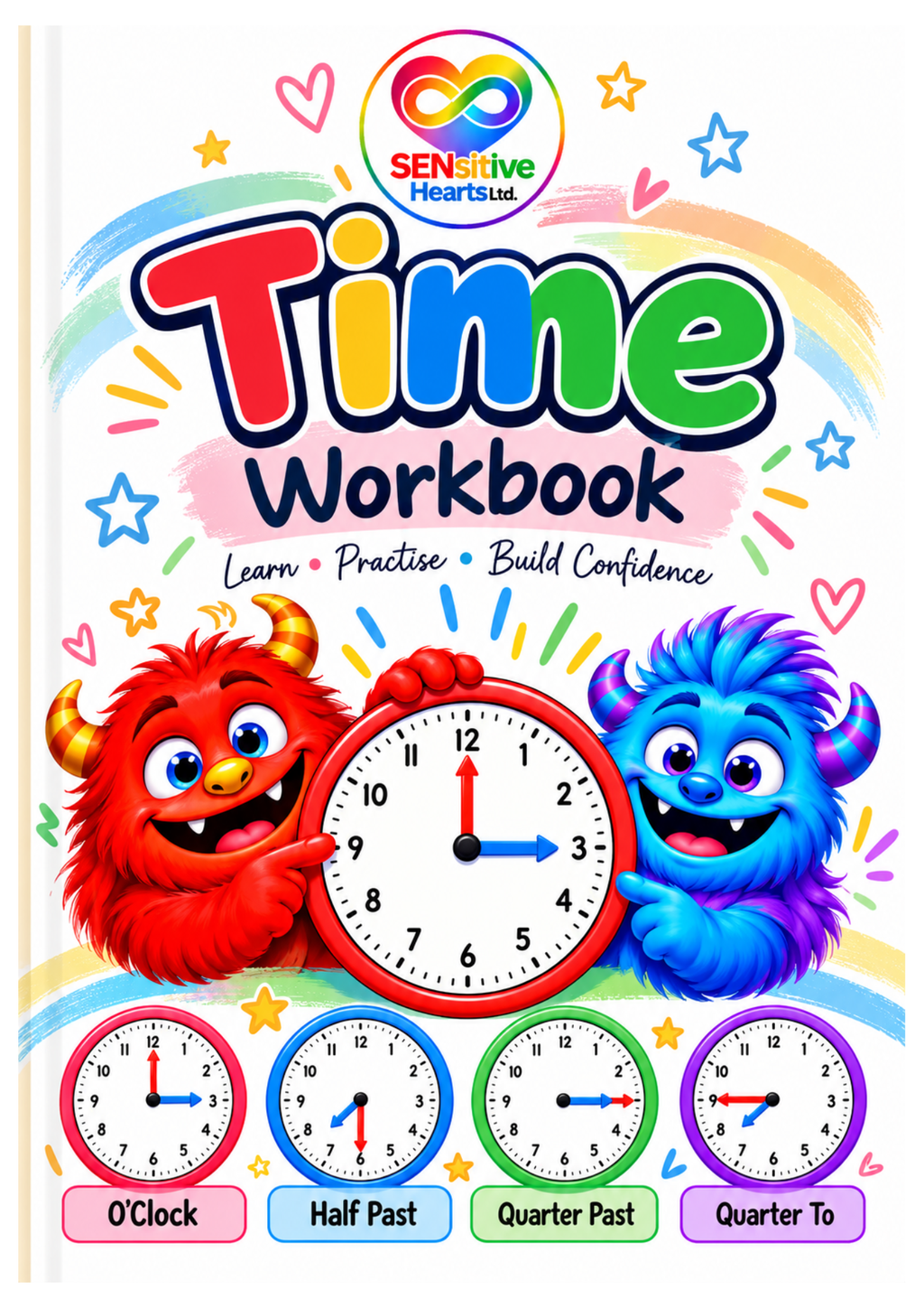 Time Workbook | Fully Laminated A4 – 14 Pages | SENsitive Hearts Ltd