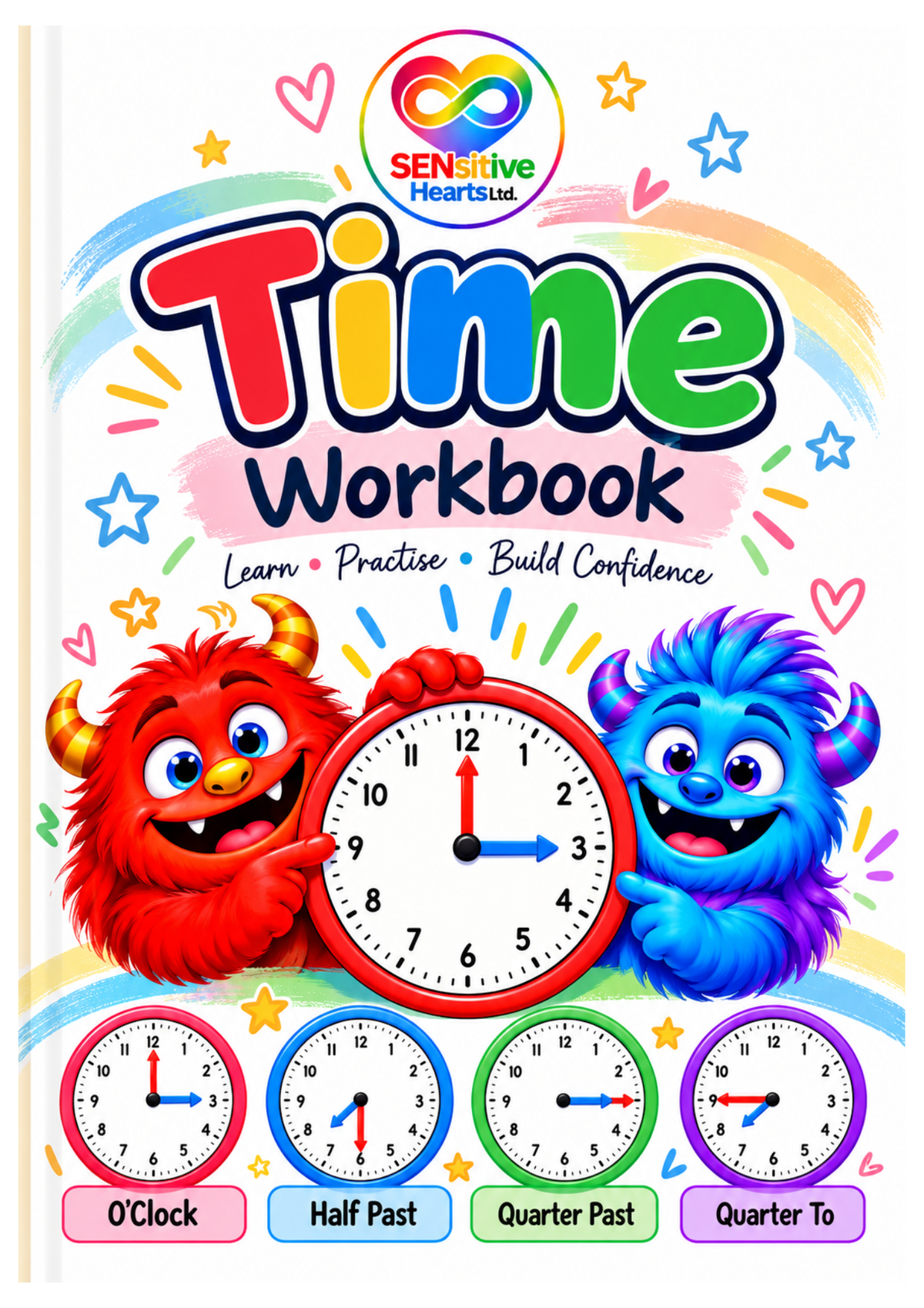 Time Workbook | Fully Laminated A4 – 14 Pages | SENsitive Hearts Ltd