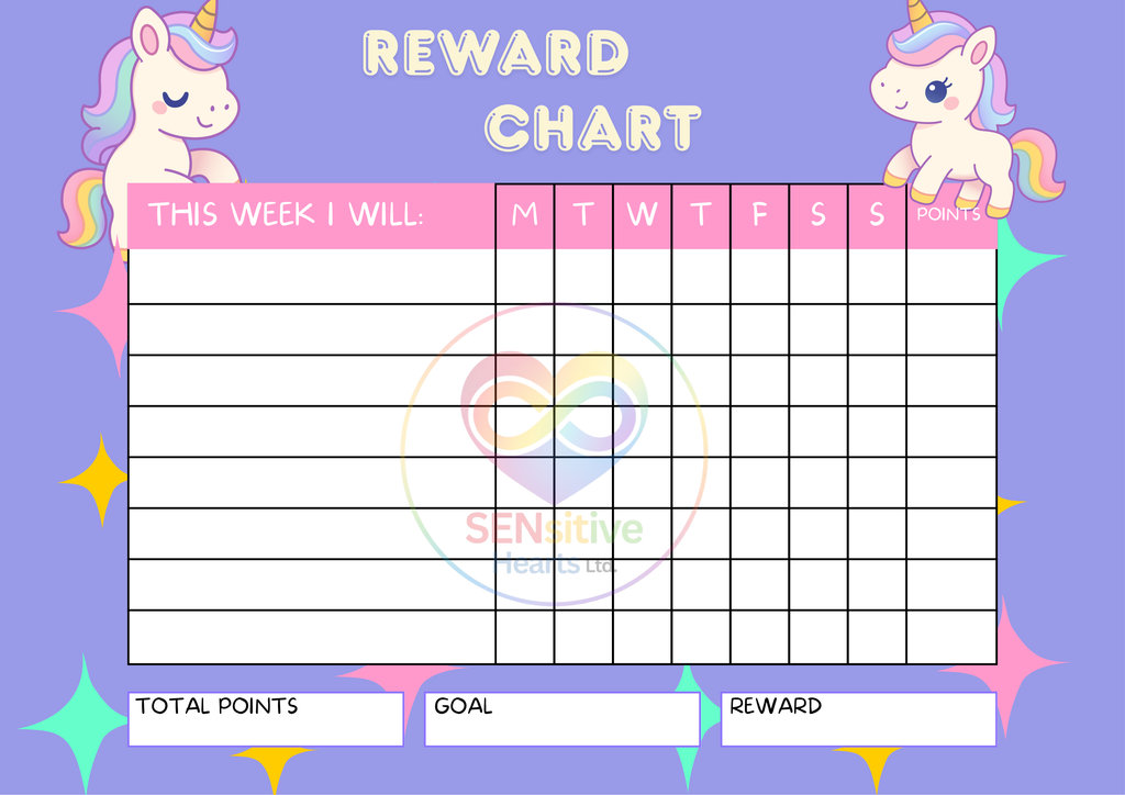 Unicorn Reward Chart | Digital Download | SENsitive Hearts Ltd