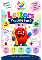 Roary & Rosie A - Z Tracing Pack | Laminated A4 |SENsitive Hearts Ltd