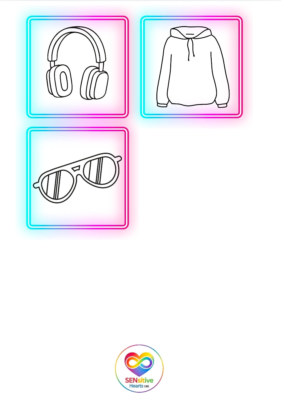 Girls Clothing Visuals | Laminated A4 | SENsitive Hearts Ltd