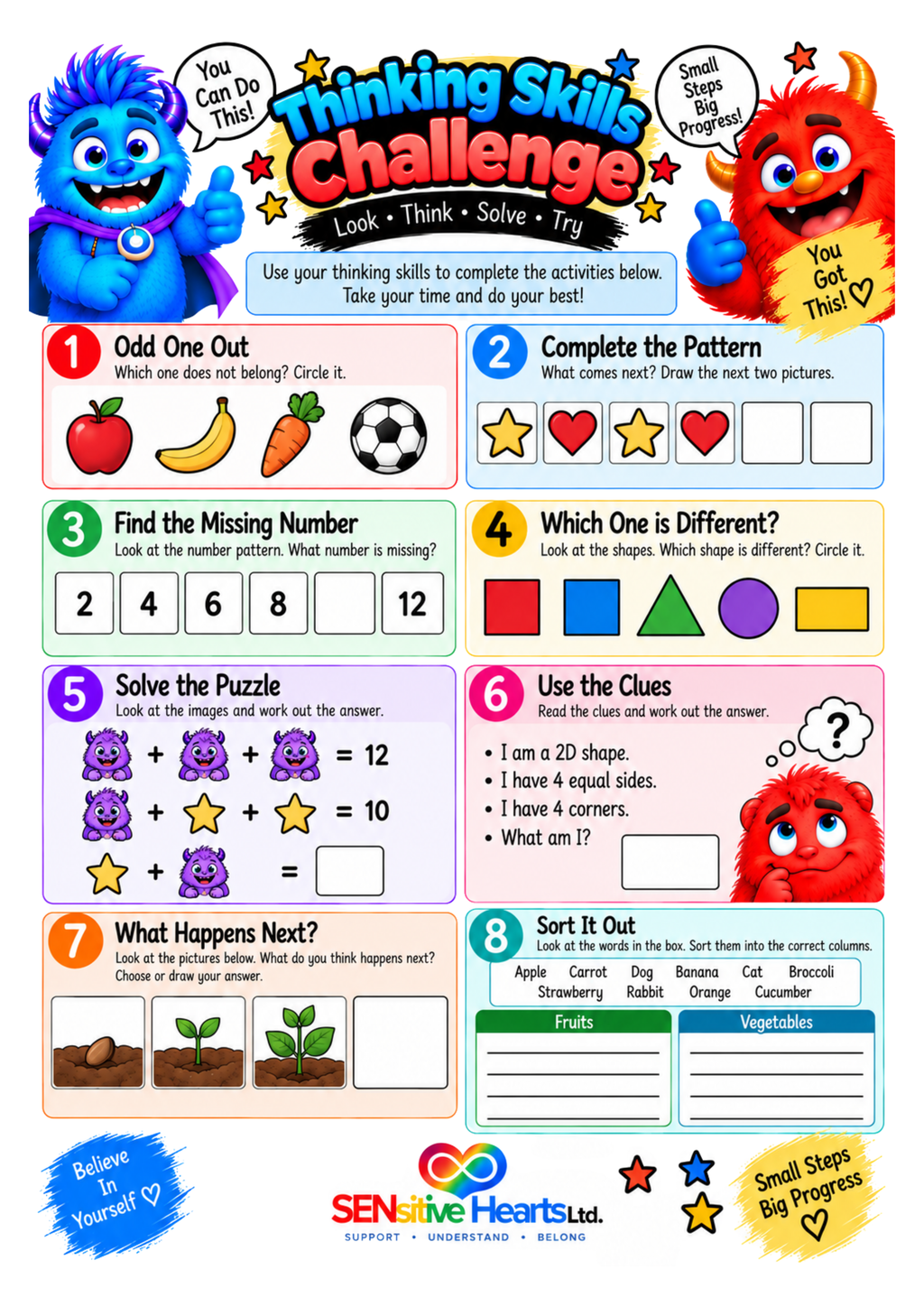 Boys Secondary School Activity Pack | Digital Download | SENsitive Hearts Ltd