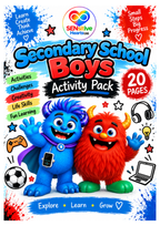 Boys Secondary School  Activity Pack | Partially Laminated A4 | SENsitive Hearts Ltd