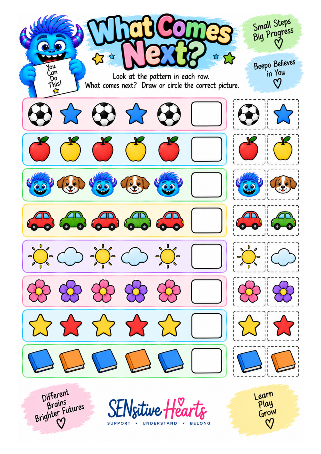 Beepo Primary School Activity Pack | Partially Laminated A4 | SENsitive Hearts Ltd
