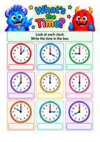 Time Workbook | Fully Laminated A4 – 14 Pages | SENsitive Hearts Ltd